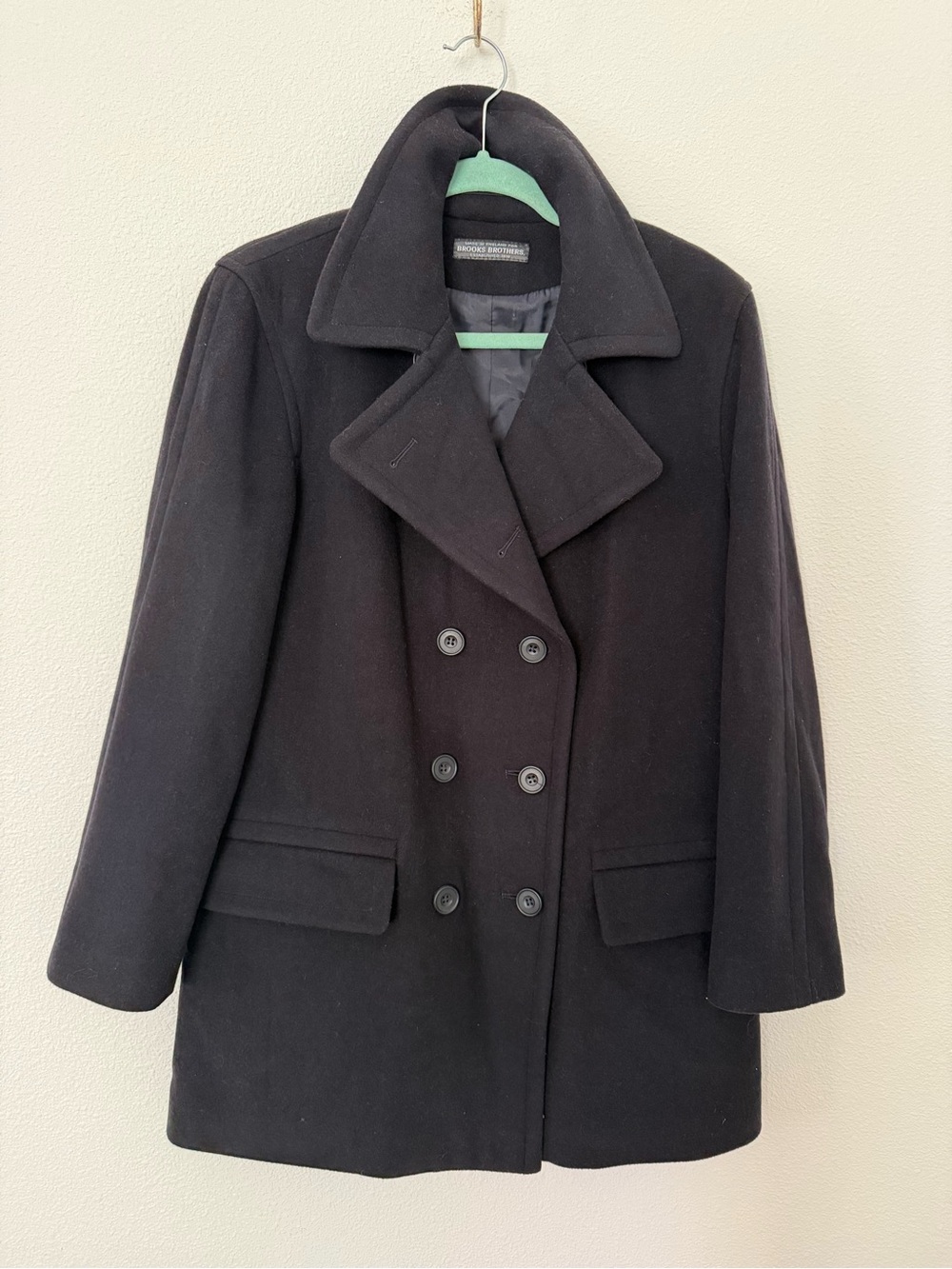 Vintage Brooks Brothers Wool Cashmere Peacoat Made in England Navy M Old Money